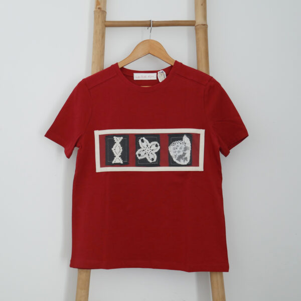 Maglia donna quadretti pizzi